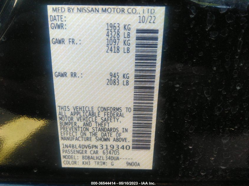 2023 NISSAN ALTIMA 2.5 SV - 1N4BL4DV6PN319340