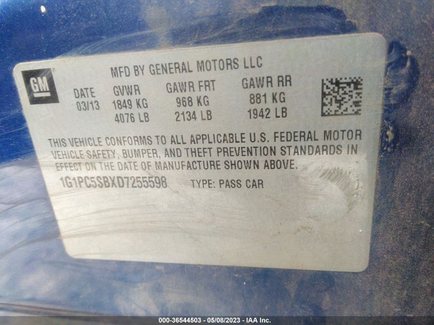 2013 CHEVROLET CRUZE 1LT - 1G1PC5SBXD7255598