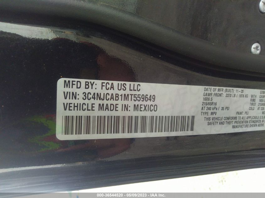 2021 JEEP COMPASS SPORT - 3C4NJCAB1MT559649