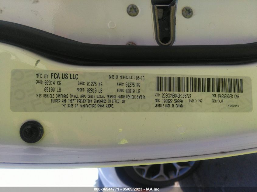 2016 CHRYSLER 300 300S - 2C3CCABG4GH135724