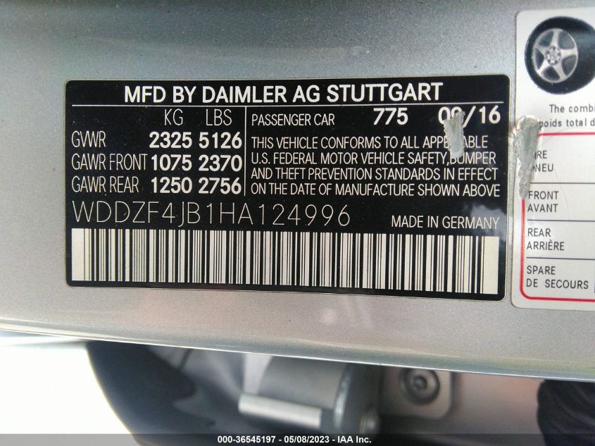 2017 MERCEDES-BENZ E-CLASS E 300 - WDDZF4JB1HA124996