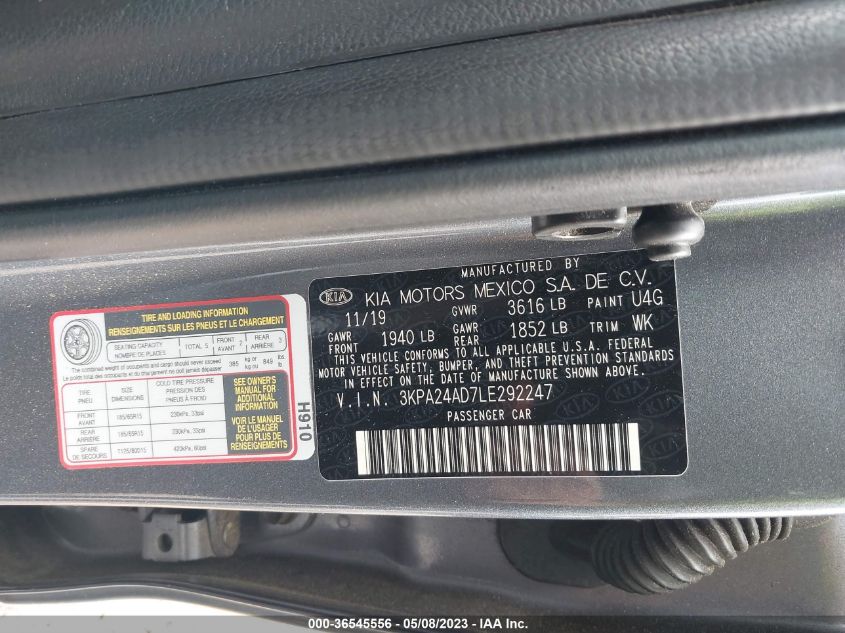 2020 KIA RIO S - 3KPA24AD7LE292247