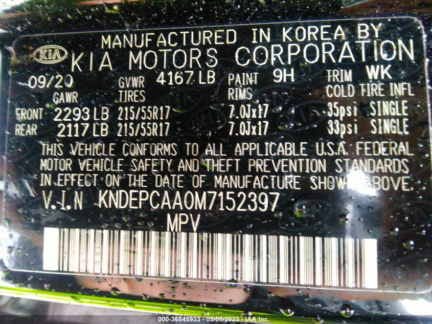 2021 KIA SELTOS LX - KNDEPCAA0M7152397