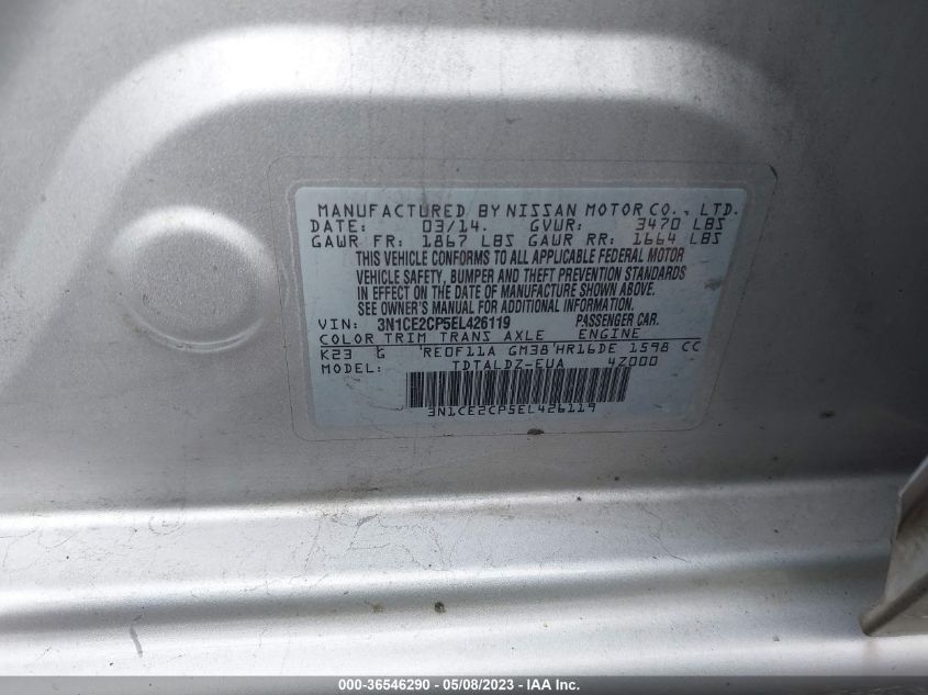2014 NISSAN VERSA NOTE SV - 3N1CE2CP5EL426119