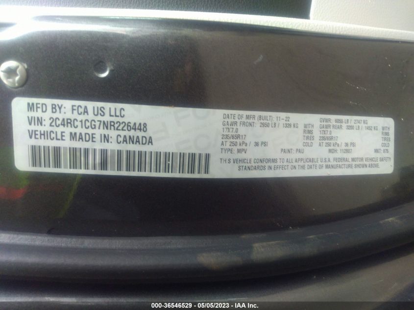 2022 CHRYSLER VOYAGER LX - 2C4RC1CG7NR226448