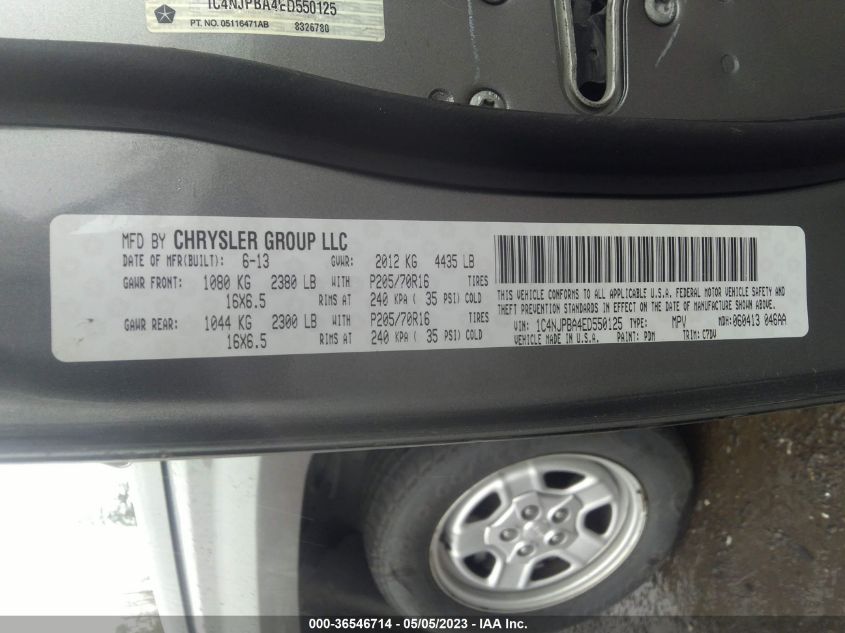 2014 JEEP PATRIOT SPORT - 1C4NJPBA4ED550125