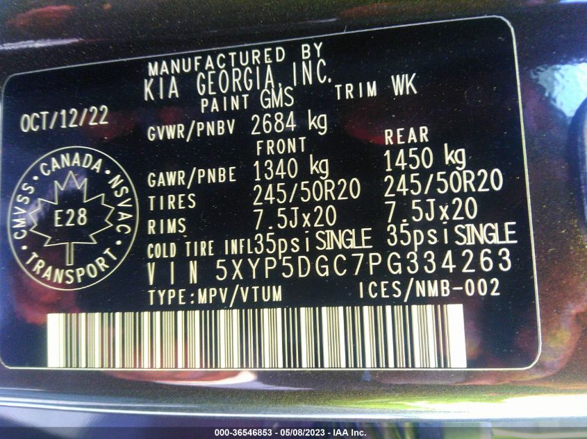 2023 KIA TELLURIDE SX - 5XYP5DGC7PG334263
