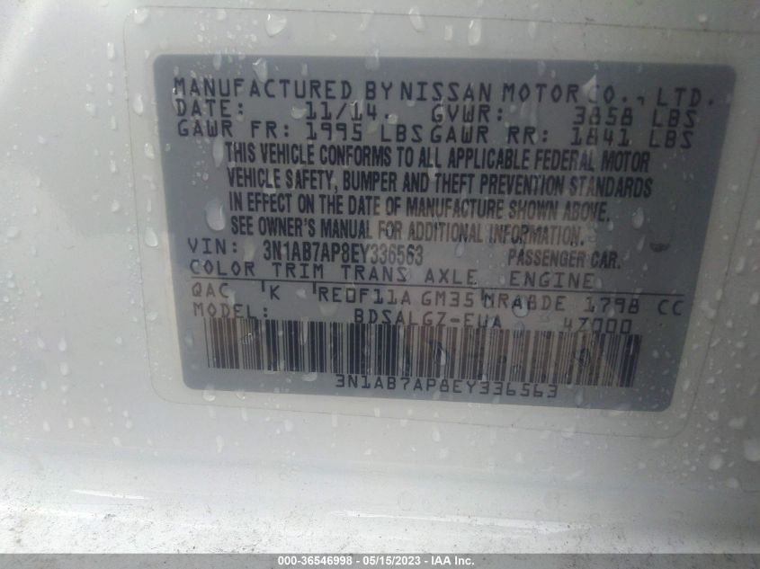 2014 NISSAN SENTRA SL - 3N1AB7AP8EY336563