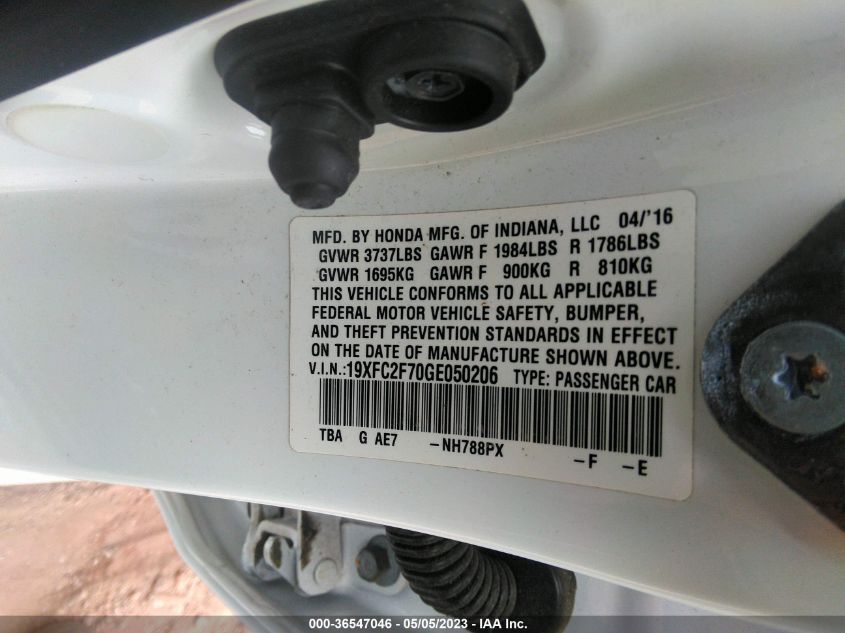 2016 HONDA CIVIC SEDAN EX - 19XFC2F70GE050206