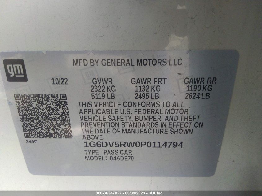2023 CADILLAC CT5-V - 1G6DV5RW0P0114794