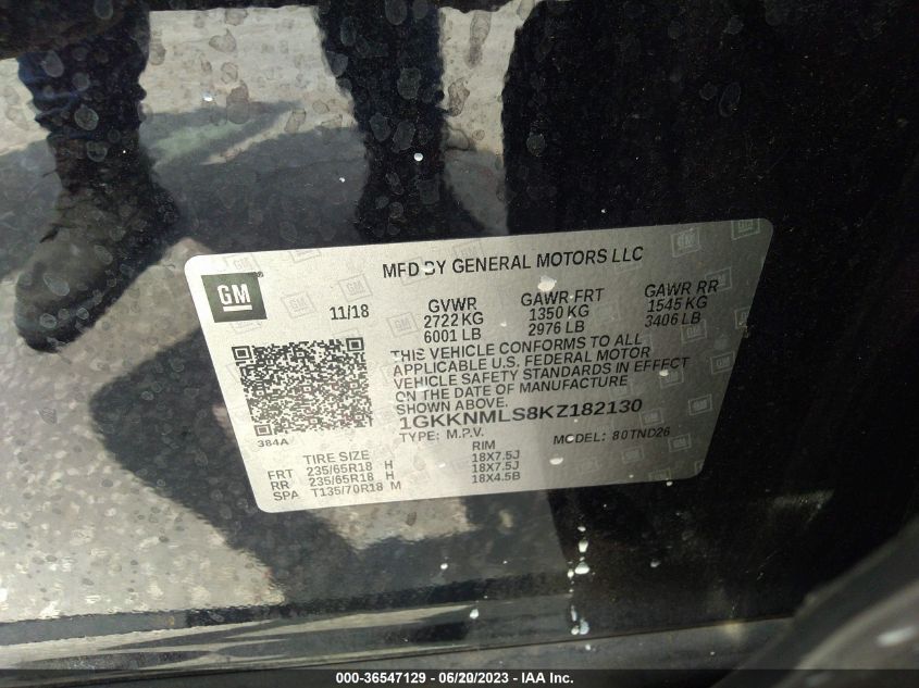 2019 GMC ACADIA SLT - 1GKKNMLS8KZ182130