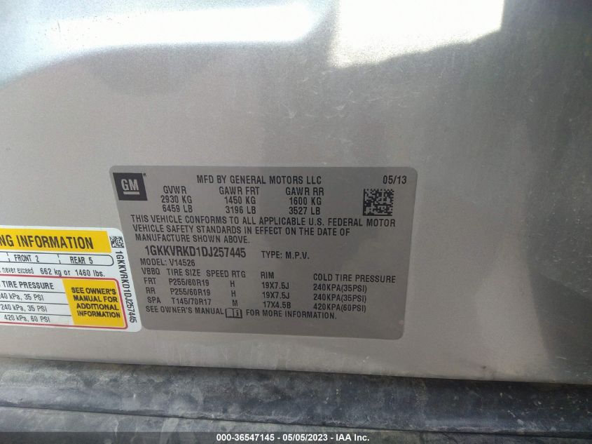 2013 GMC ACADIA SLT - 1GKKVRKD1DJ257445