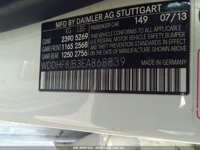 2014 MERCEDES-BENZ E-CLASS E 350 - WDDHF8JB3EA868839