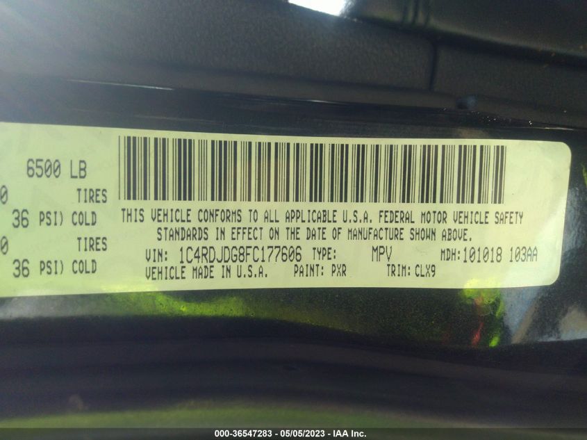 2015 DODGE DURANGO LIMITED - 1C4RDJDG8FC177606