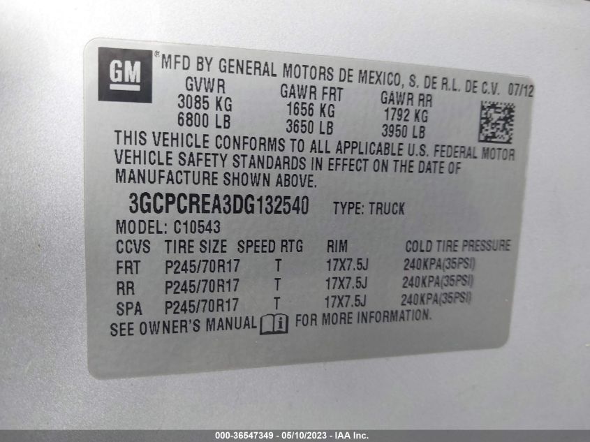 2013 CHEVROLET SILVERADO 1500 LS - 3GCPCREA3DG132540