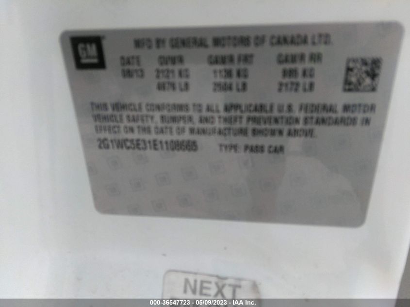 2014 CHEVROLET IMPALA LIMITED LTZ - 2G1WC5E31E1108665