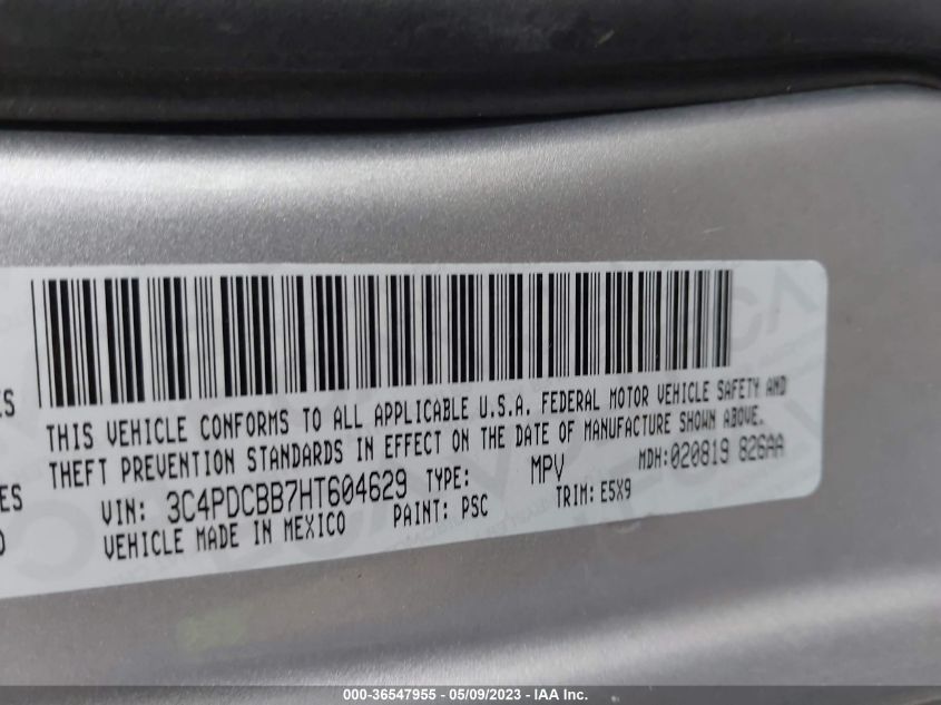 2017 DODGE JOURNEY SXT - 3C4PDCBB7HT604629