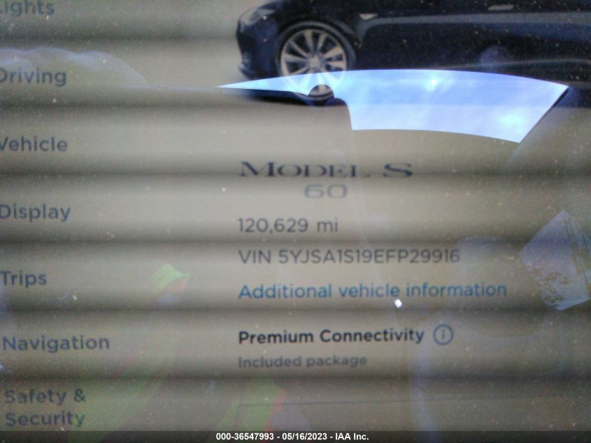 2014 TESLA MODEL S 60 KWH BATTERY - 5YJSA1S19EFP29916