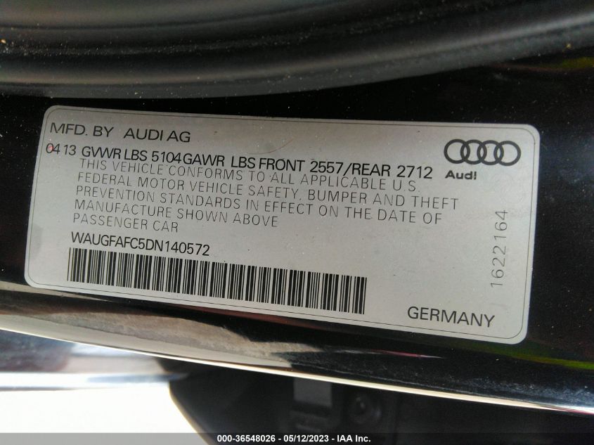 2013 AUDI A6 2.0T PREMIUM PLUS - WAUGFAFC5DN140572