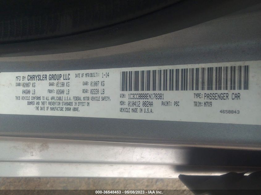 2014 CHRYSLER 200 TOURING - 1C3CCBBB8EN178381