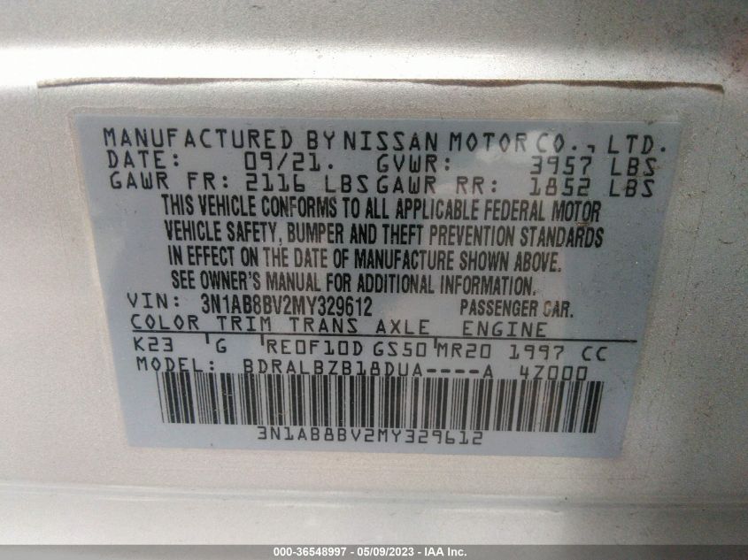 2021 NISSAN SENTRA S - 3N1AB8BV2MY329612