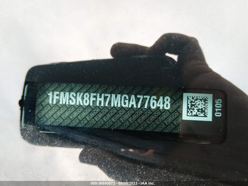 2021 FORD EXPLORER LIMITED - 1FMSK8FH7MGA77648