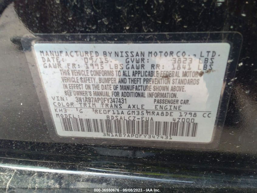 2015 NISSAN SENTRA S - 3N1AB7AP0FY347431