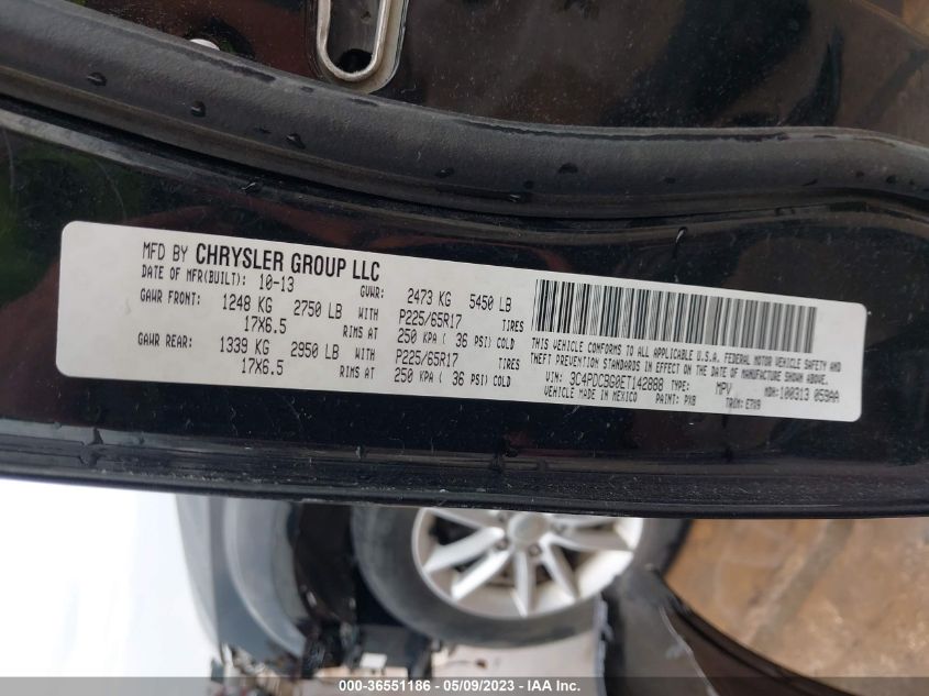 2014 DODGE JOURNEY SXT - 3C4PDCBG0ET142888