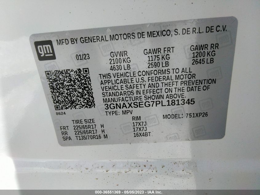 2023 CHEVROLET EQUINOX LS - 3GNAXSEG7PL181345