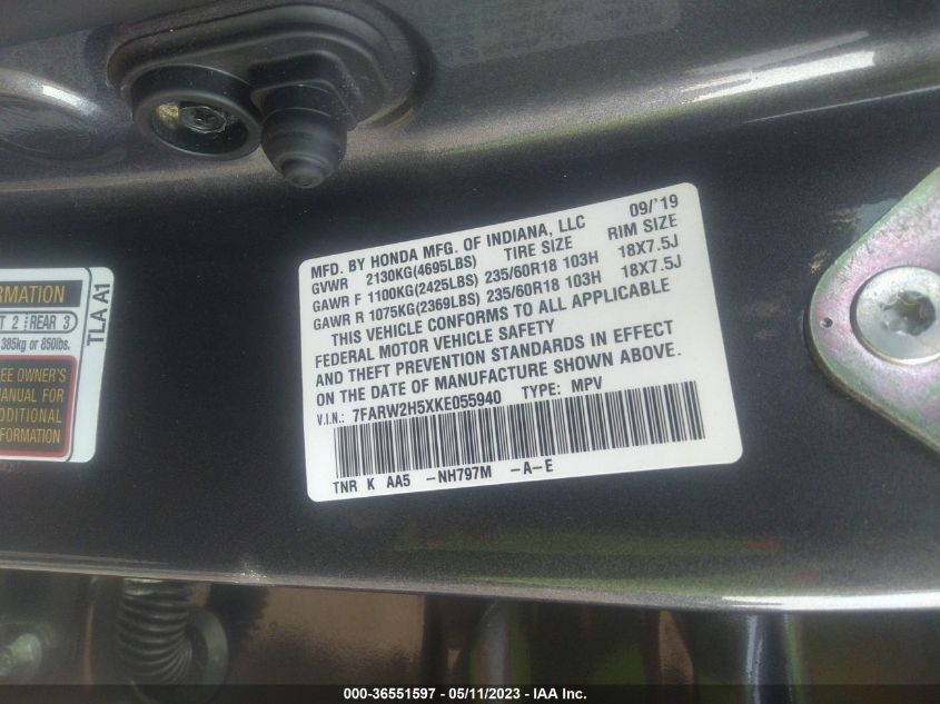 2019 HONDA CR-V EX - 7FARW2H5XKE055940