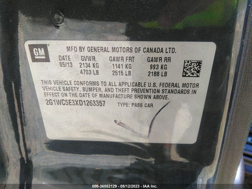 2013 CHEVROLET IMPALA LTZ - 2G1WC5E3XD1263357