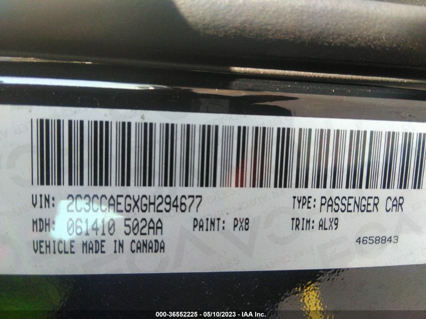 2016 CHRYSLER 300 300C - 2C3CCAEGXGH294677