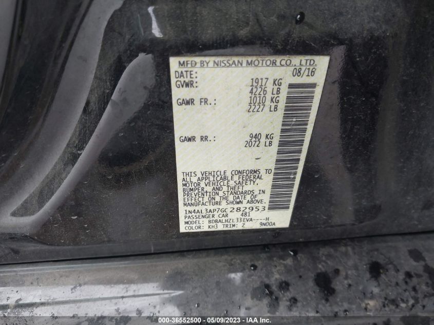 2016 NISSAN ALTIMA 2.5 SR - 1N4AL3AP7GC282953