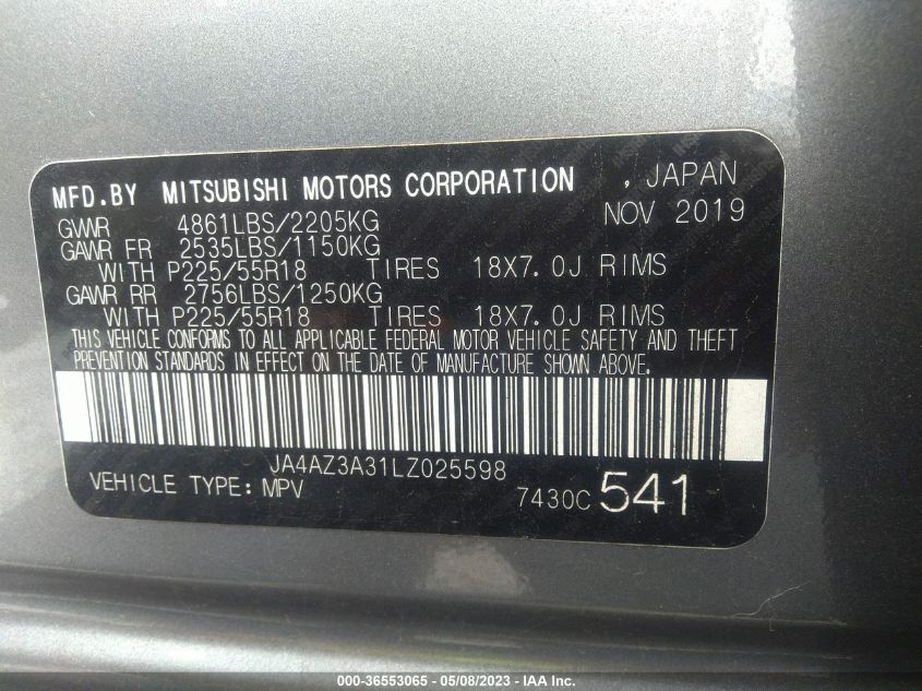 2020 MITSUBISHI OUTLANDER SEL - JA4AZ3A31LZ025598
