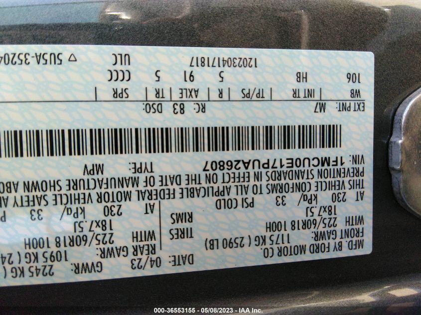 2023 FORD ESCAPE PHEV - 1FMCU0E17PUA26807