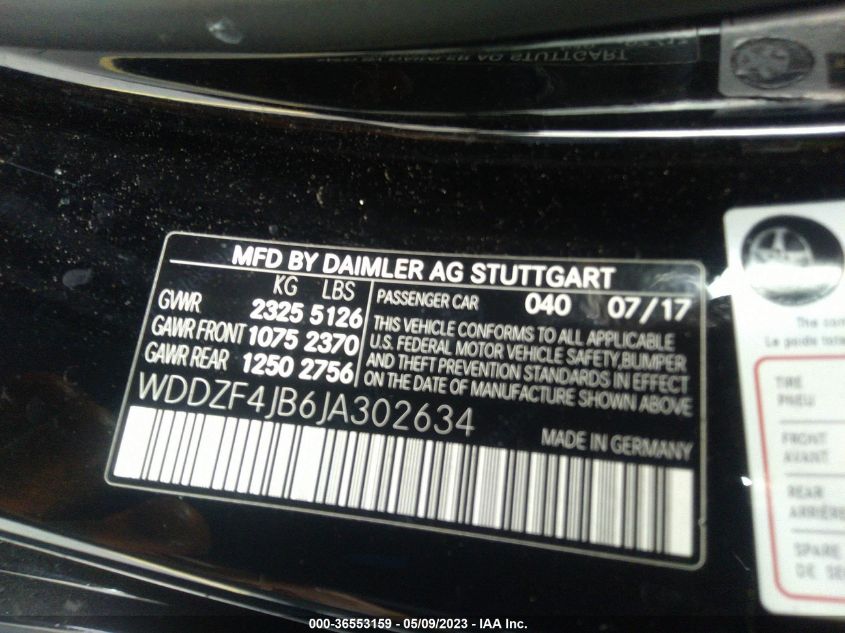 2018 MERCEDES-BENZ E-CLASS E 300 - WDDZF4JB6JA302634