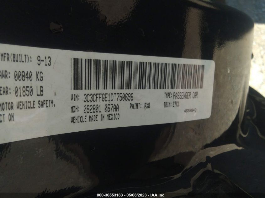 2013 FIAT 500E BATTERY ELECTRIC - 3C3CFFGE1DT750696
