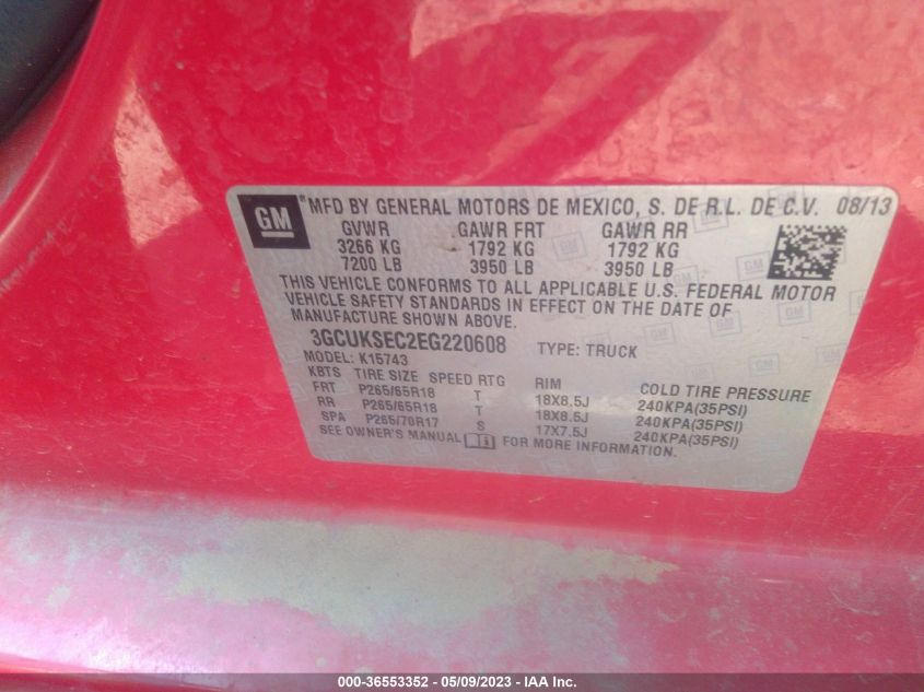 2014 CHEVROLET SILVERADO 1500 LTZ - 3GCUKSEC2EG220608