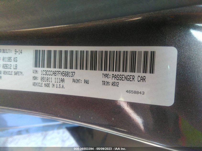 2015 CHRYSLER 200 LIMITED - 1C3CCCAB7FN568137