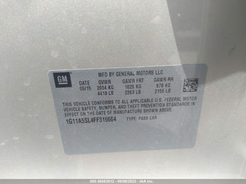 2015 CHEVROLET MALIBU LS - 1G11A5SL4FF319664