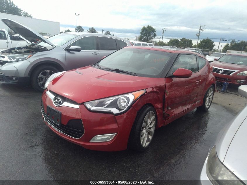 2013 HYUNDAI VELOSTER W/RED INT - KMHTC6ADXDU161345