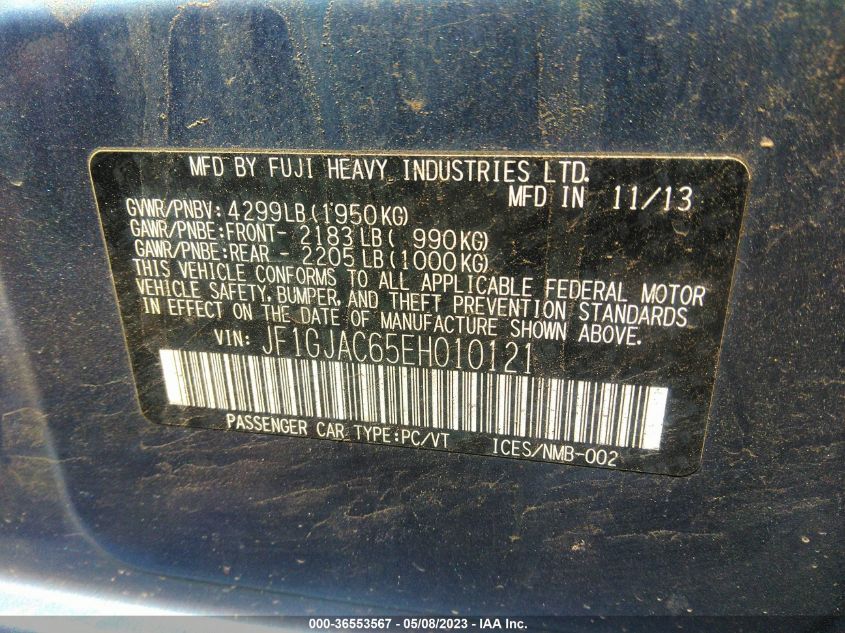 2014 SUBARU IMPREZA SEDAN PREMIUM - JF1GJAC65EH010121