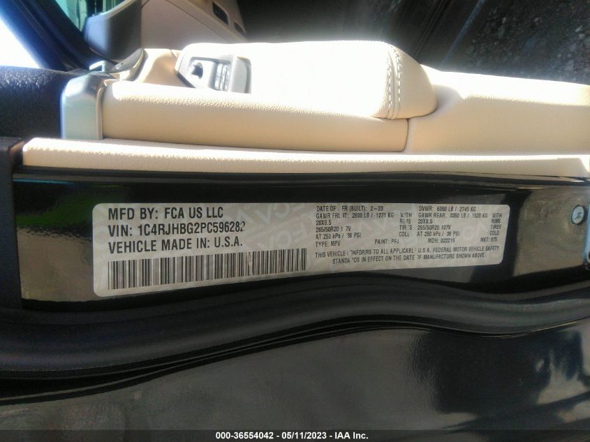 2023 JEEP GRAND CHEROKEE LIMITED - 1C4RJHBG2PC596282