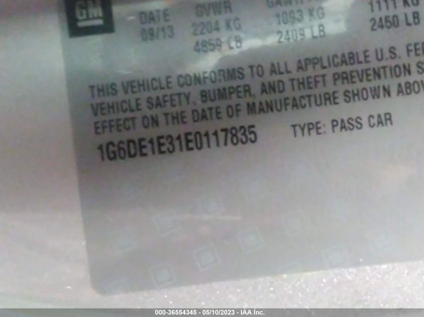 2014 CADILLAC CTS COUPE 1G6DE1E31E0117835