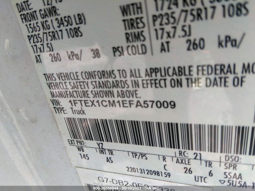 2014 FORD F-150 XL/STX/XLT - 1FTEX1CM1EFA57009