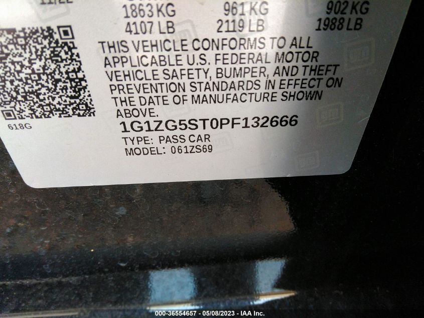2023 CHEVROLET MALIBU RS - 1G1ZG5ST0PF132666