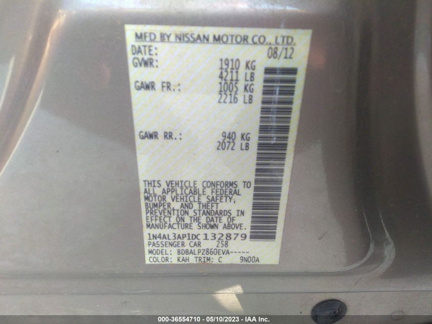 2013 NISSAN ALTIMA 2.5 - 1N4AL3AP1DC132879