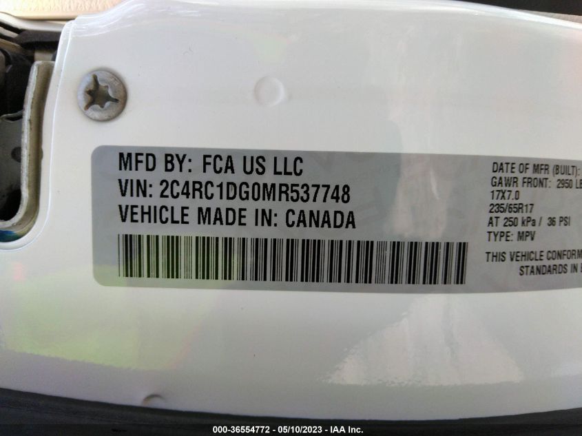 2021 CHRYSLER VOYAGER LXI - 2C4RC1DG0MR537748