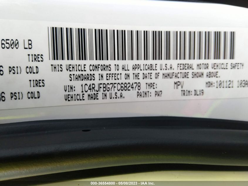 2015 JEEP GRAND CHEROKEE LIMITED - 1C4RJFBG7FC682478