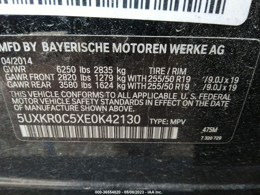 2014 BMW X5 XDRIVE35I - 5UXKR0C5XE0K42130